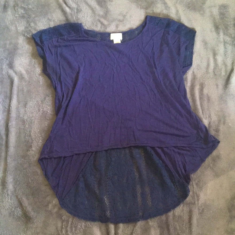 blue lace top